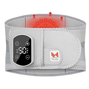 Cordless Heating Pad‎ for Back, Belt Massager with 3 Vibration and 5 Levels, LCD